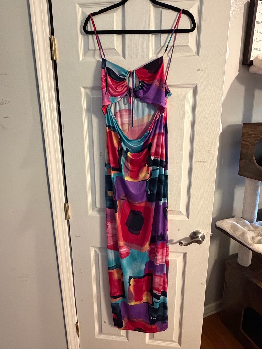 Fashion Nova Abstract Print Cowl Back Midi Dress XL